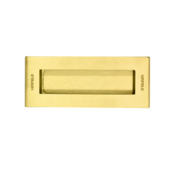 DIY Tay nắm âm Hafele 125x51 489.72.141, màu đồng bóng PVD