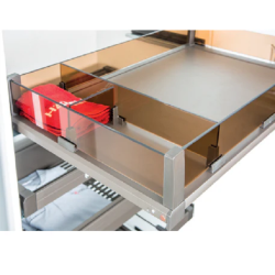 Khay chia cho rổ kéo bằng kính Hafele 807.96.820, màu trắng