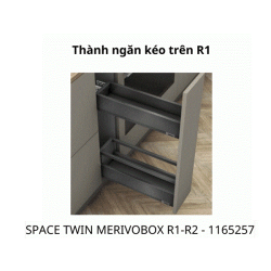  Gia vị Blum SPACE TWIN MERIVOBOX R1-R2,rộng 150-300mm,1165257,xám đậm
