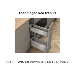 Gia vị Blum SPACE TWIN MERIVOBOX R1-R3,rộng 150-300mm,4875077, xám nhạt
