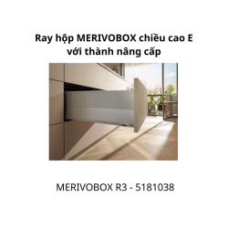 Ray hộp MERIVOBOX R3 chiều cao E 192 với thành nâng cấp 5181038, Xám nhạt
