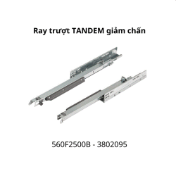 Ray trượt Blum TANDEM giảm chấn 560F2500B 3802095 mở toàn phần ray 30kg, 250mm
