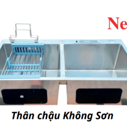 CHẬU RỬA CHÉN BÁT 2 HỘC ĐỀU DAO THỚT KHÔNG SƠN HANDMADE GOLICAA GC-8350DKS