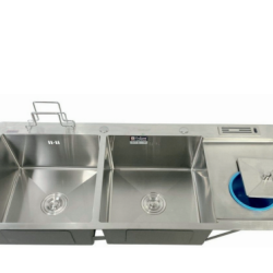 Chậu rửa chén 2 hộc 1 cánh, dao, thớt, rác GD-12050DTR