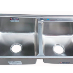 CHẬU RỬA CHÉN BÁT INOX 2 HỘC LỆCH DẬP G3C-8143LI GOLICAA